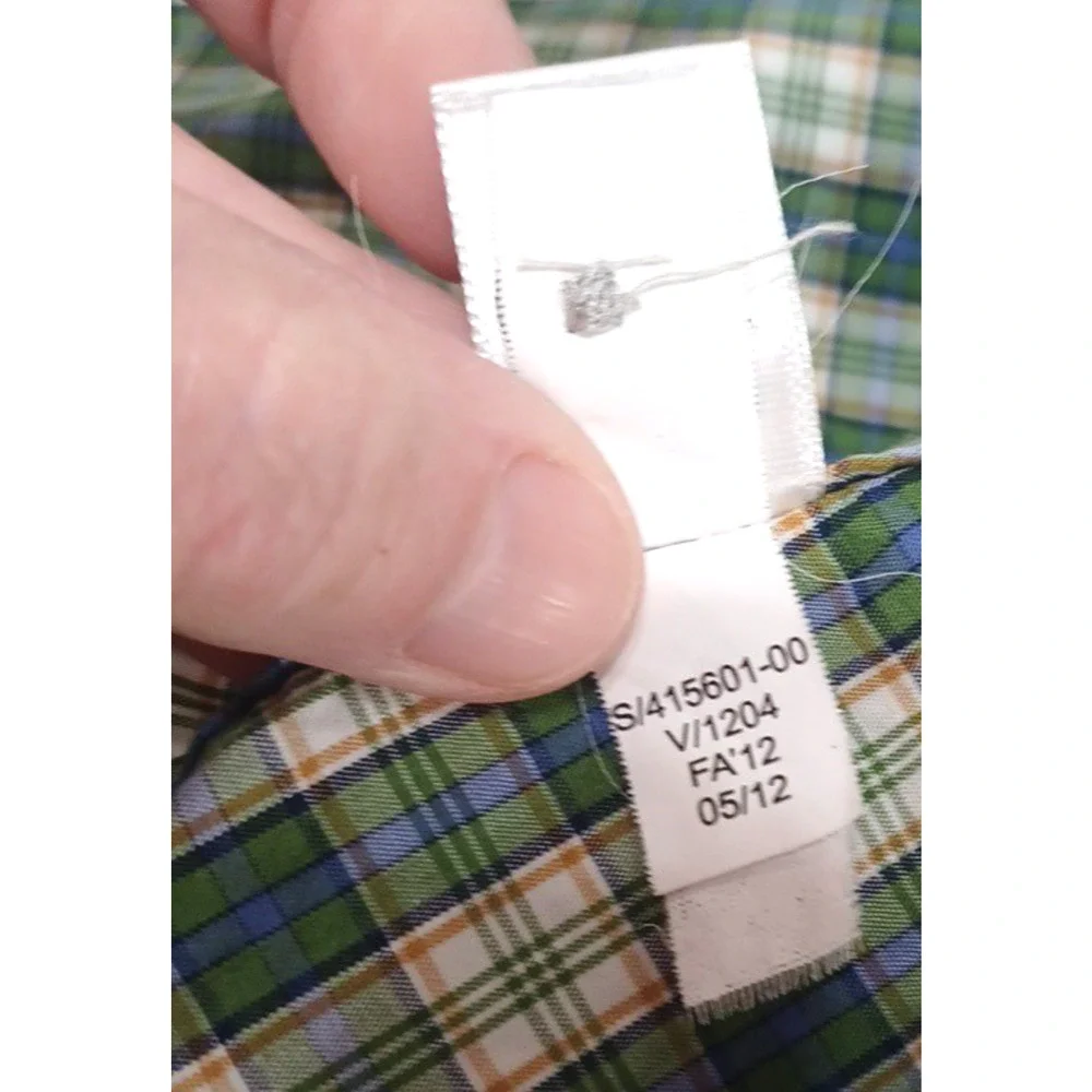 Banana Republic Mens Green Plaid Button SS Shirt Sz XL Chest 50